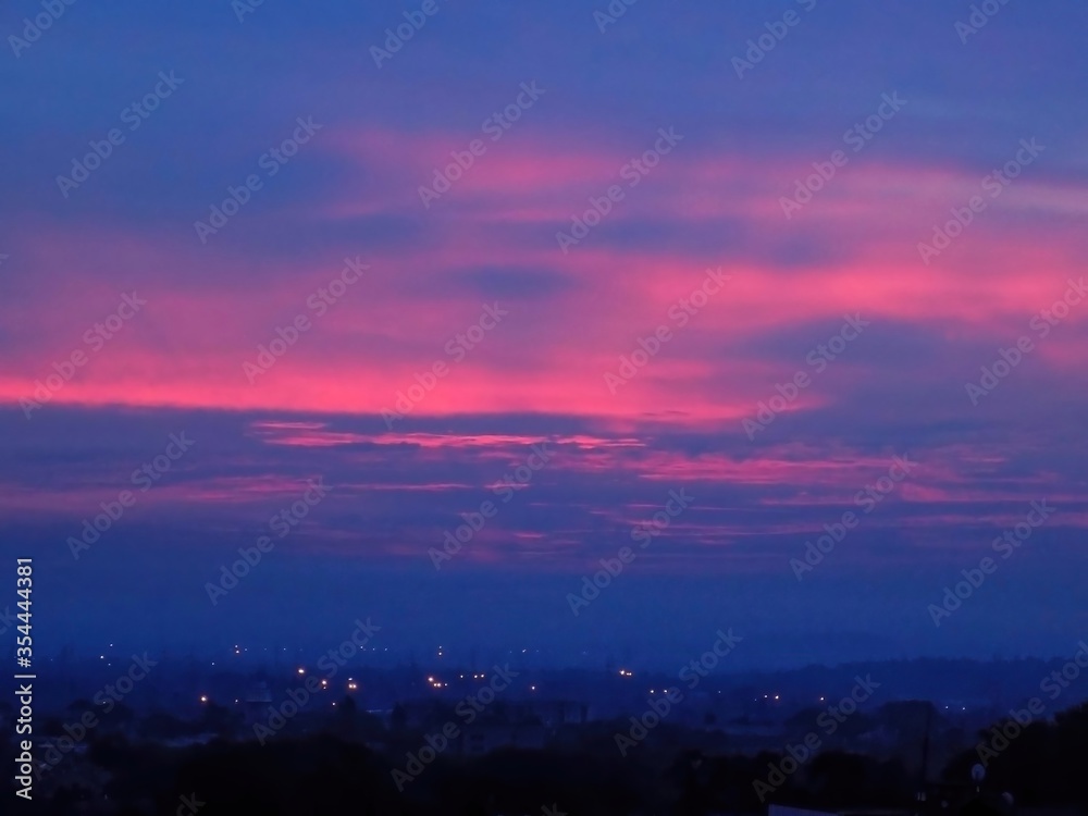 Magical morning glow above one of the biggest industrial cities in Ukraine