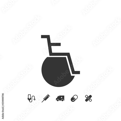 wheelchair disabled vector icon illustration handicap