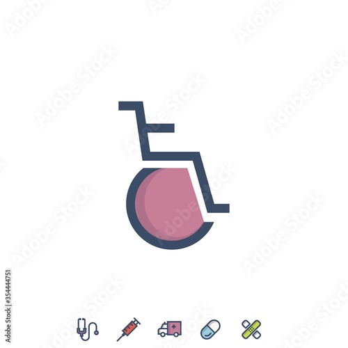 wheelchair disabled vector icon illustration handicap