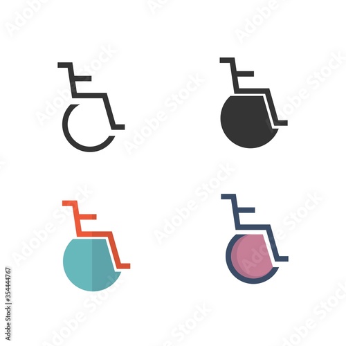 wheelchair disabled vector icon illustration handicap