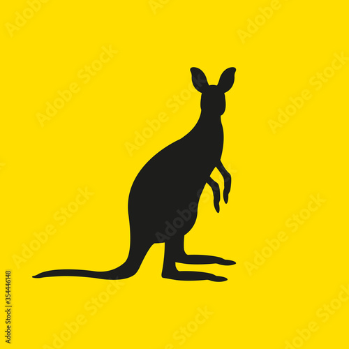 Flat kangaroo vector icon