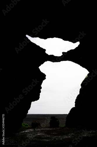 The iconic Yoda cave in Mt Hjörleifshöfði, South Iceland. photo