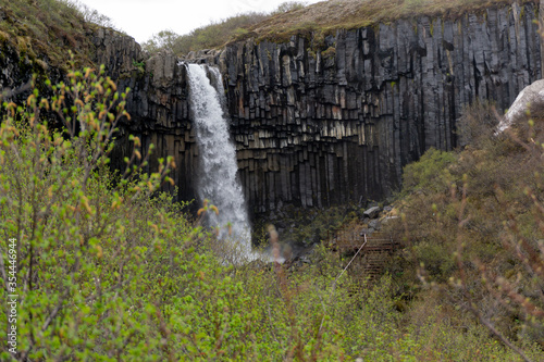 The iconic Svartifoss waterfall in Skaftafell, Vatnajokull National Park, Southeast Iceland photo