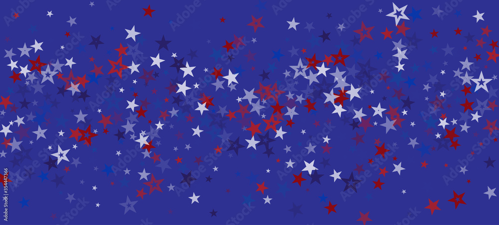 National American Stars Vector Background. USA 11th of November Veteran's Independence Labor Memorial 4th of July President's Day 