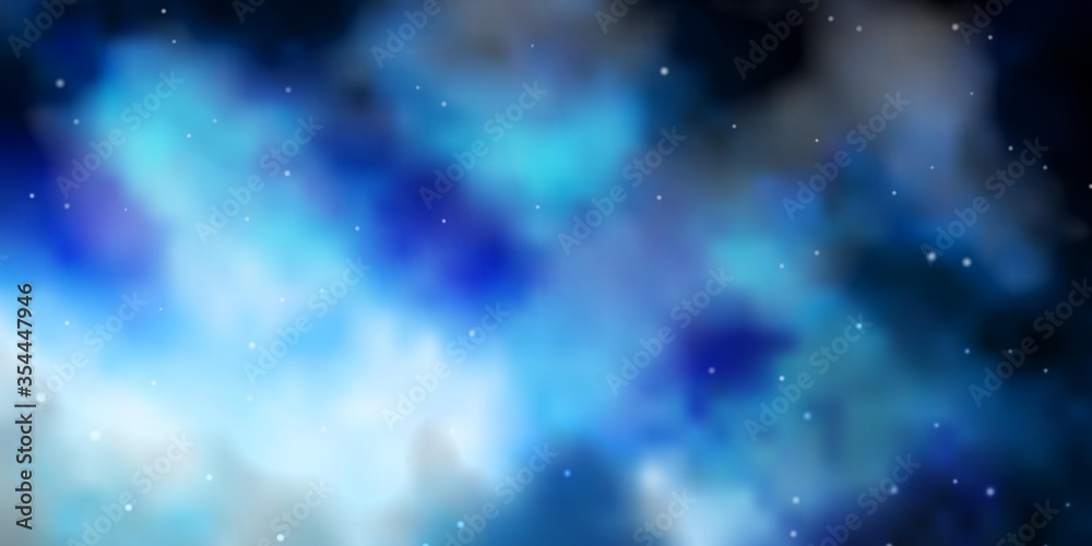 Dark BLUE vector texture with beautiful stars. Colorful illustration with abstract gradient stars. Pattern for wrapping gifts.