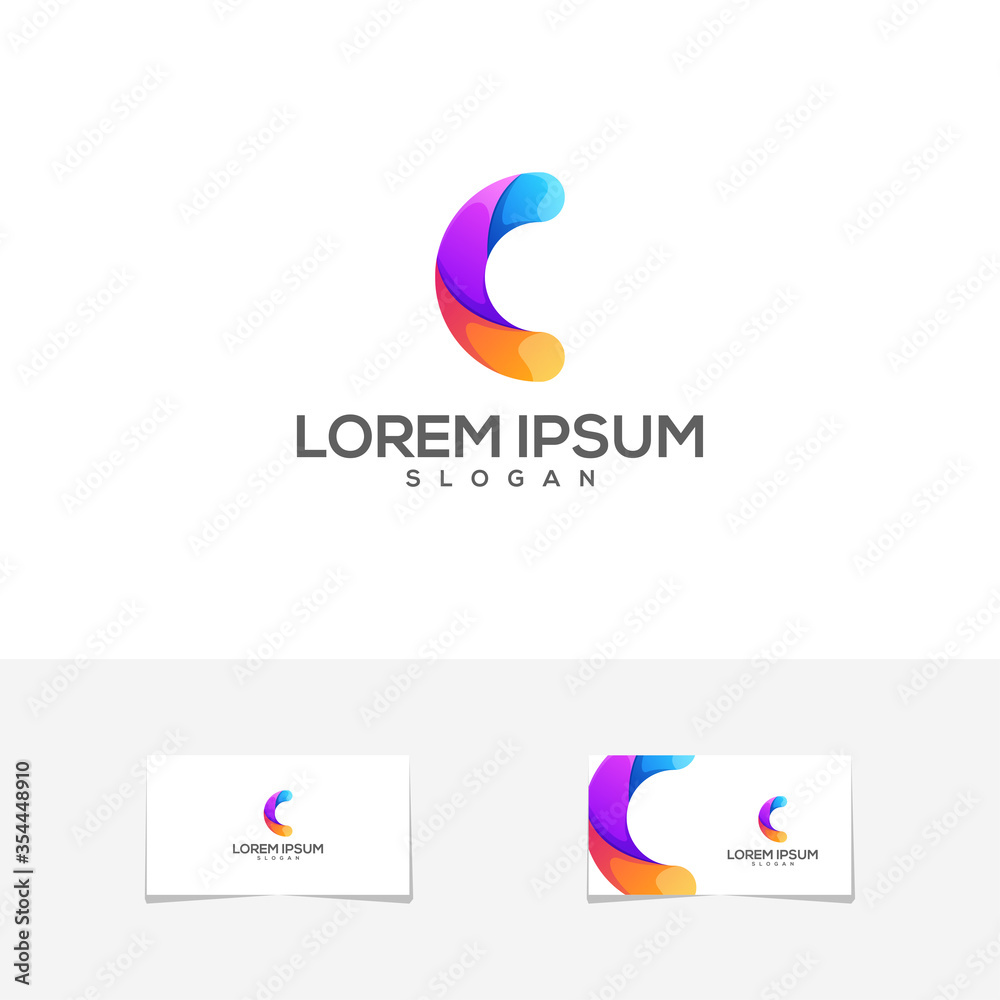 Fototapeta premium awesome c color business card logo