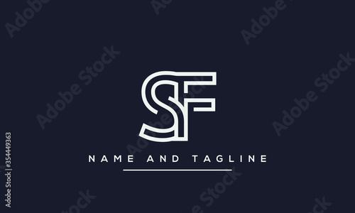 alphabet letters monogram icon logo SF or FS