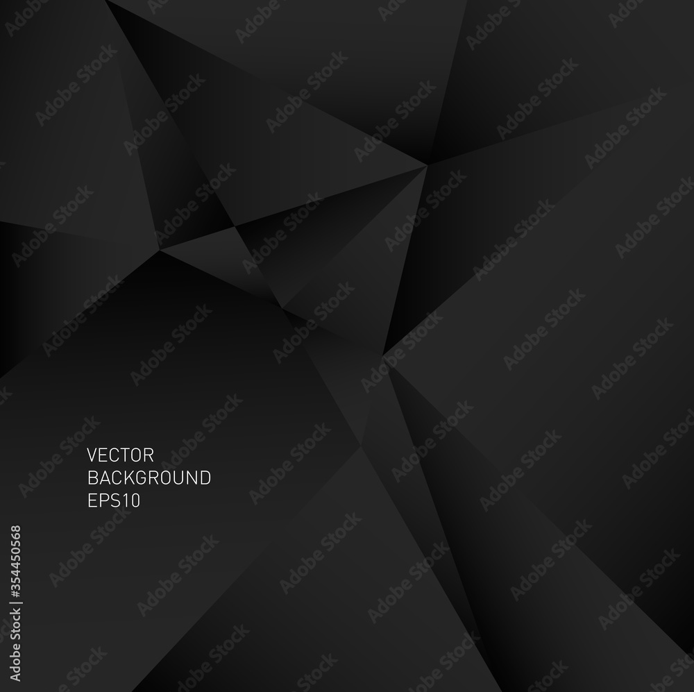 Black vector polygonal geometric origami background Black vector polygonal geometric origami background