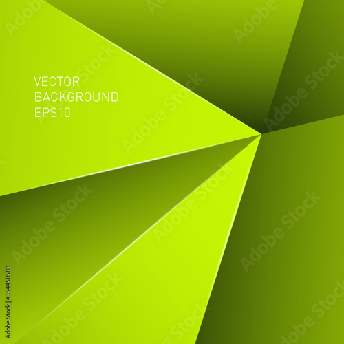 Green vector abstract geometric origami background