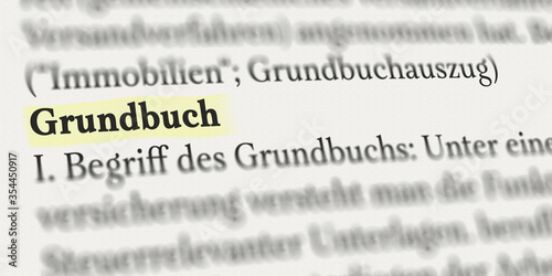 Obraz na płótnie Grundbuch Definition markiert