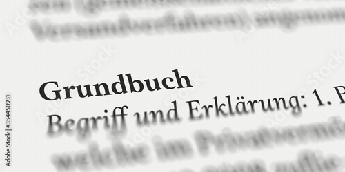Cuadro en lienzo Grundbuch Definition
