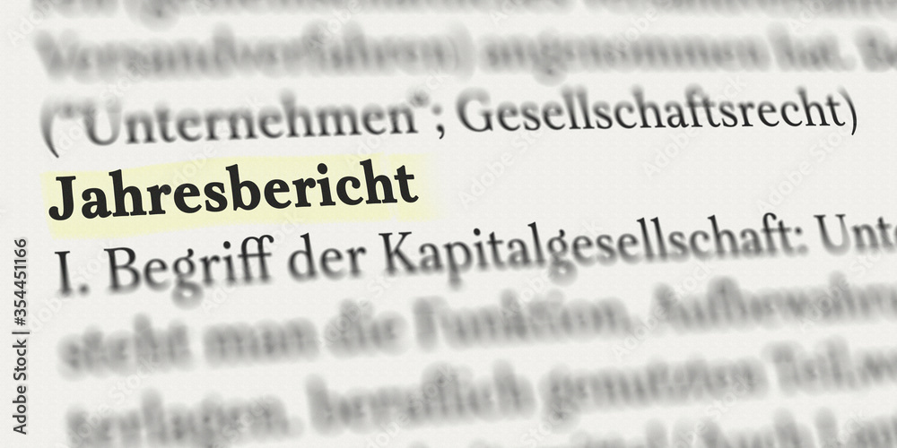 Fototapeta premium Jahresbericht im Buch mit Textmarker