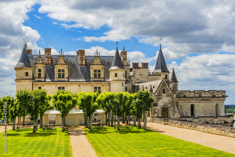 Beautiful medieval castle - Chateau d'Amboise (late 15th century); UNESCO World Heritage Site. Amboise, Indre-et-Loire, Loire Valley, France. Beautiful medieval castle - Chateau d'Amboise (late 15th century); UNESCO World Heritage Site. Amboise, Indre-et-Loire, Loire Valley, France.