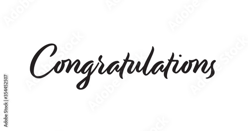 Congratulations Script Text on a White Background