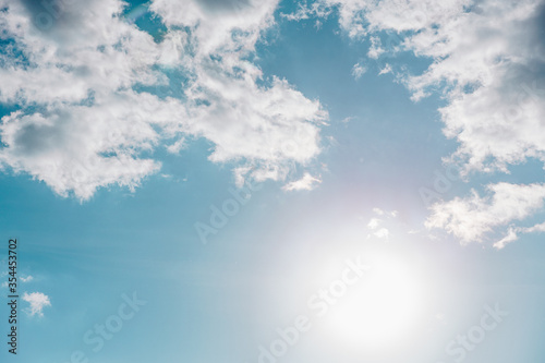 Beautiful blue sky and clouds natural background.