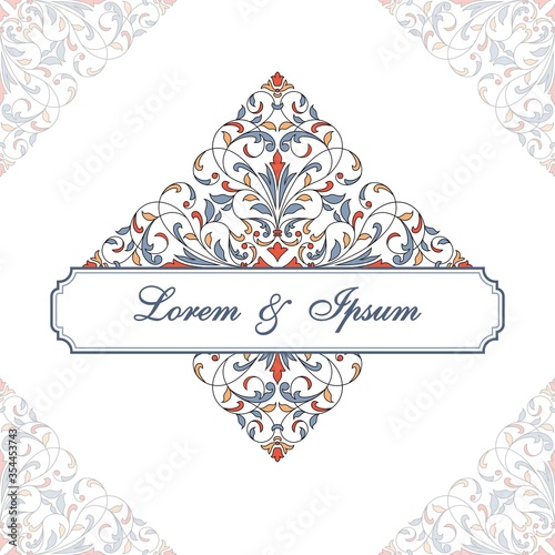 Floral pattern for invitation or greeting card photo