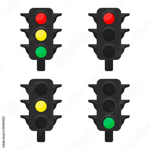 Traffic lights isolated on white background.