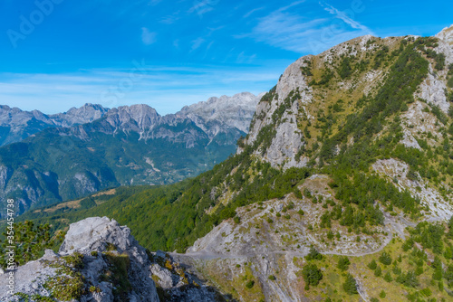 Ridge connecting Valbona and Theth valley in Albania photo