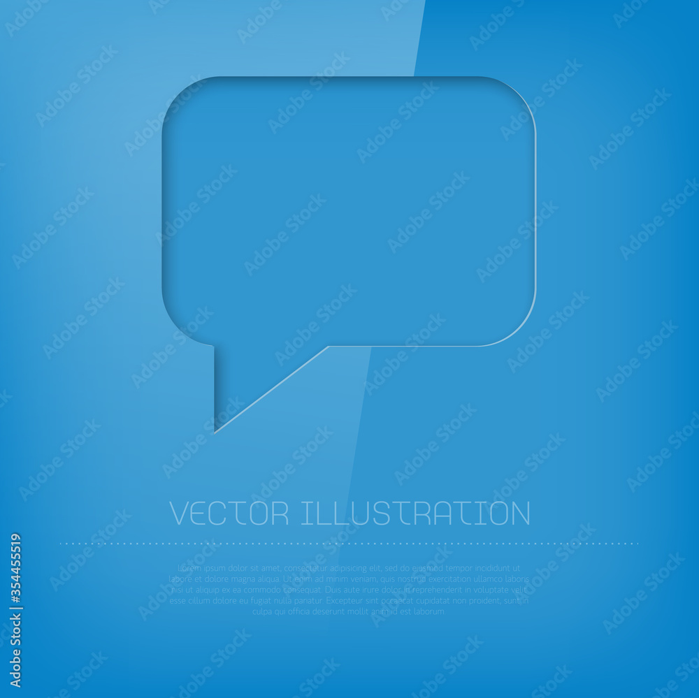 Blue minimal speech bubble icon vector illustration Blue minimal speech bubble icon vector illustration