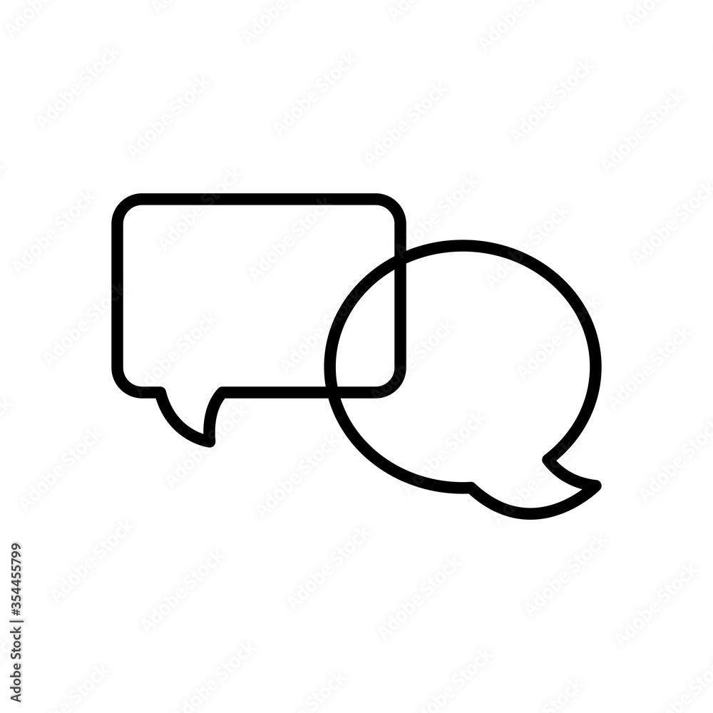 Naklejka premium square bubble and speech bubble icon, line style