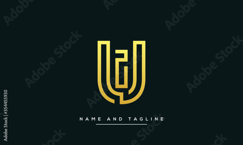 alphabet letters monogram icon logo UI or IU