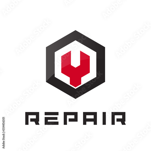 Car repair icon, auto service logo concept, flat abstrac garage logotype template. Automotive workshop modern emblem idea. Logotype concept design for business. Isolated vector illustration.