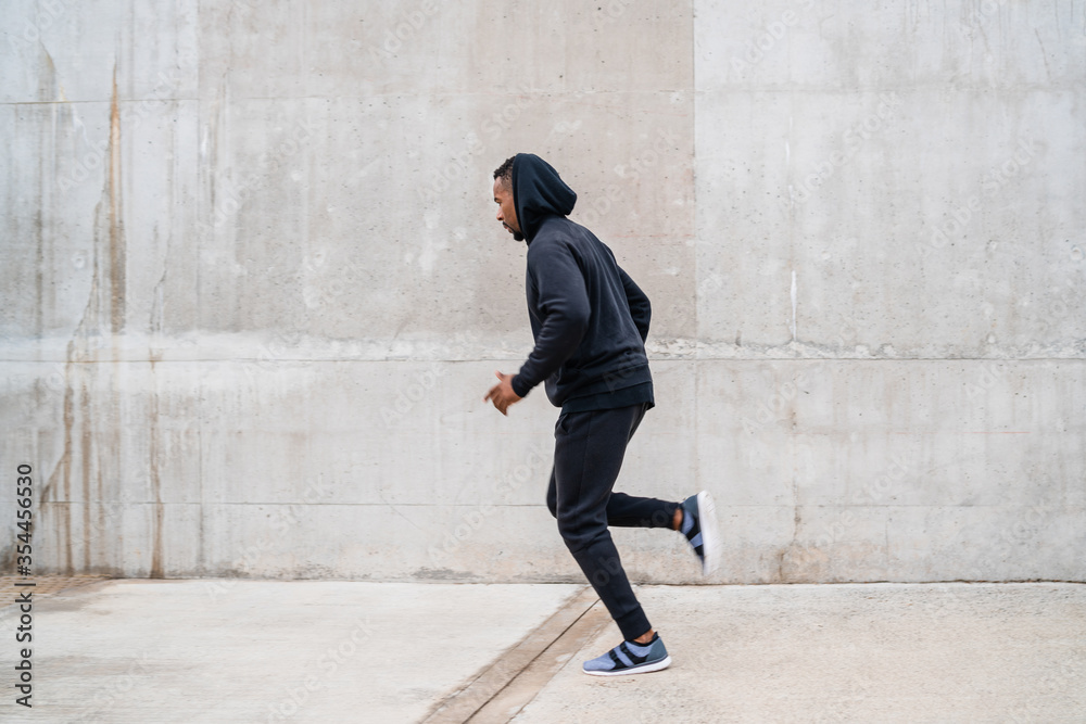 Portrait of fitness man running. Portrait of fitness man running.