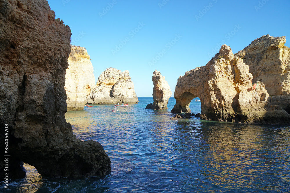 beautiful rock formations and cliffs at Ponte Piedade in Lagos