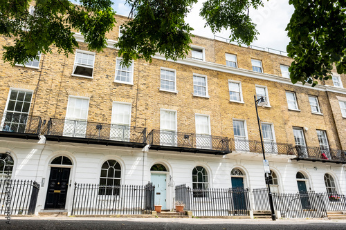 Islington, London- Street of upmarket townhouses typical for the area which boarder the City of London   photo