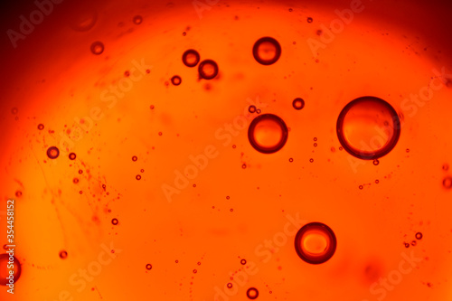 abstraction from bubbles in orange color, background