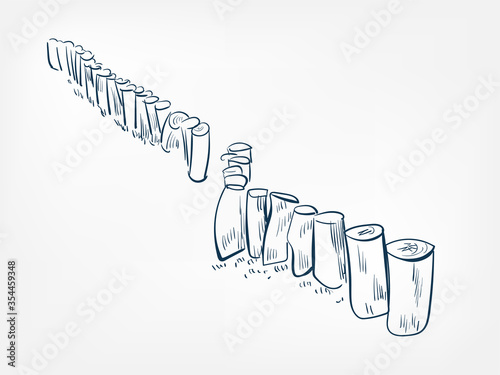 stump fence vector ink illustration sketch japanese chinese style line art design view traditional