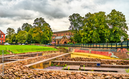 Obraz na plátně Ruins of the Roman amphitheatre in Chester - Cheshire, England