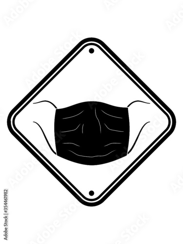 Gefahr Schild Mundschutz Atemmaske 