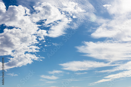 Beautiful wispy clouds in blue sky