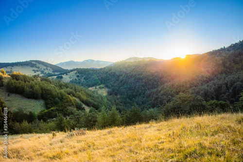 autumn landscape in the mountains, landscape with sunlight mountains and forest,New Zealand landscape  © Joshua