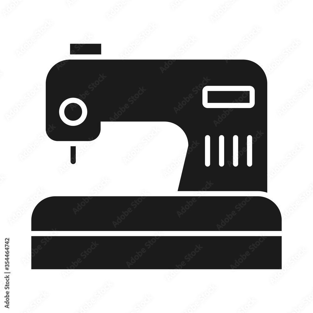 sewing machine icon, silhouette style