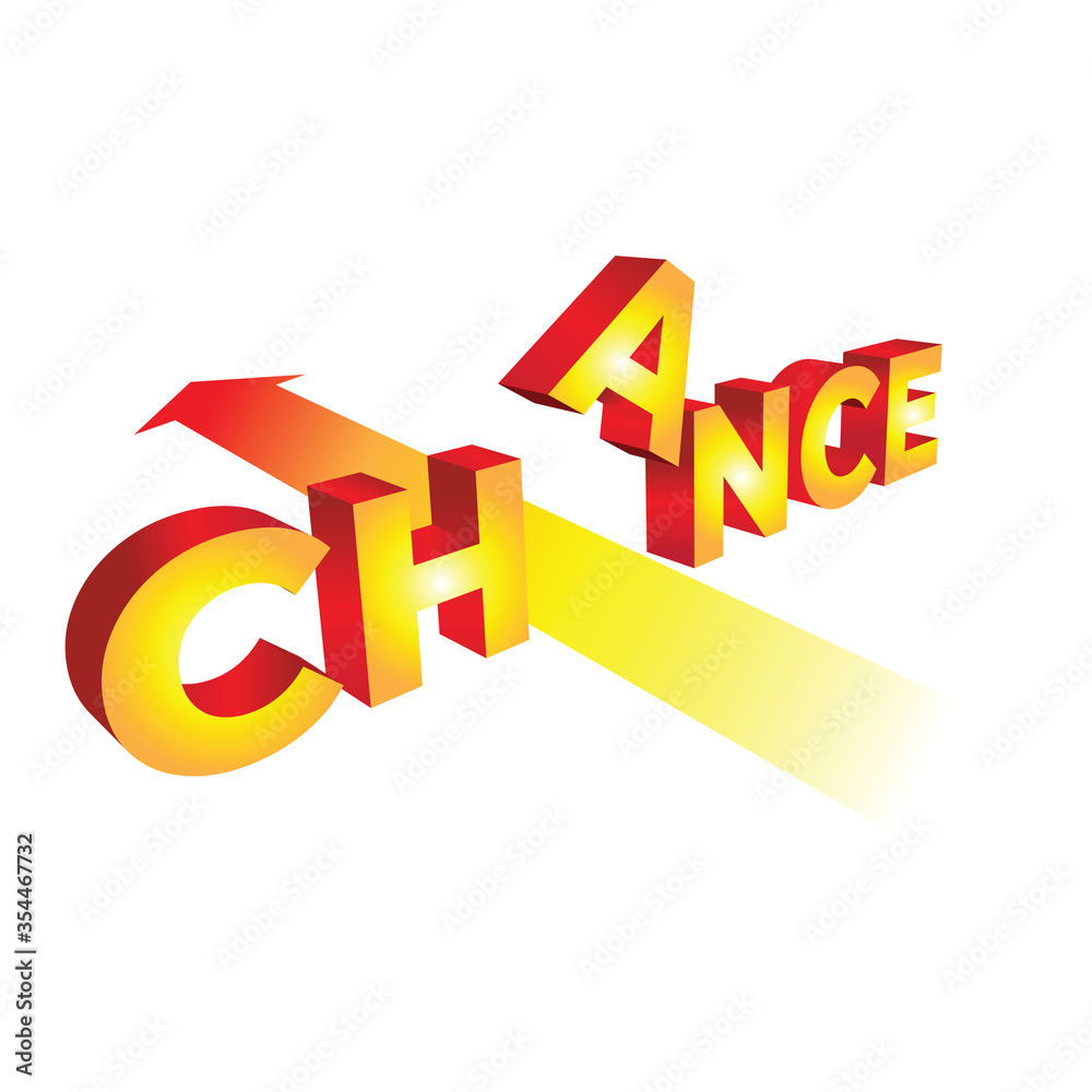 The concept illustration of chance in 3d. Vector illustration of business, business startup. The concept illustration of chance in 3d. Vector illustration of business, business startup.