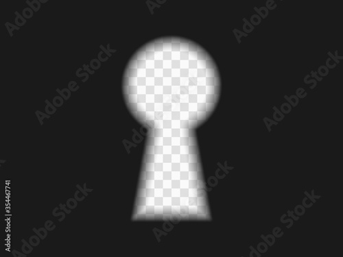 Keyhole with shadow dark background. Vector overlay element. Template. photo