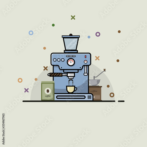 Vector Set of the coffee maker