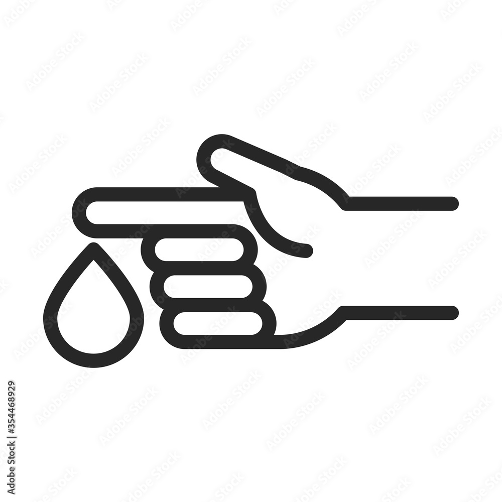 donation charity volunteer help social hand blood drop line style icon donation charity volunteer help social hand blood drop line style icon
