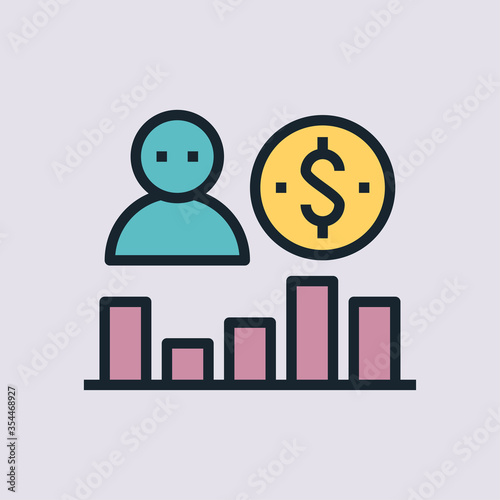 Churn Rate . Digital marketing concept illustration, flat design linear style banner. Usage for e-mail newsletters, headers, blog posts, print...