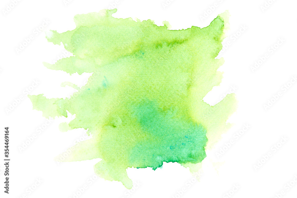 green watercolor paint on paper