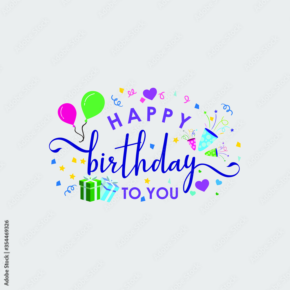 Happy Birthday.Beautiful greeting card scratched calligraphy.  Handwritten modern brush lettering white background isolated vector