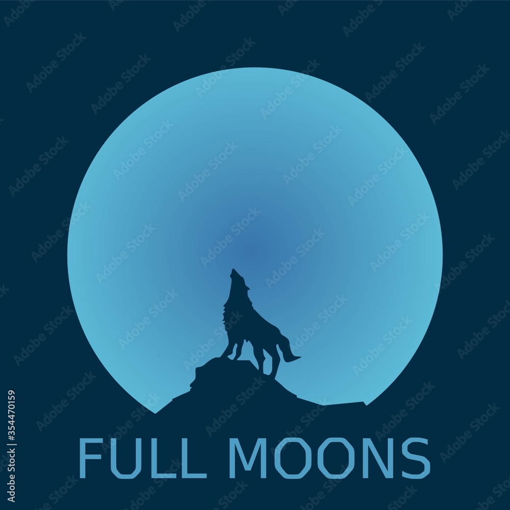 Obraz premium June full Moon Vector Illustration