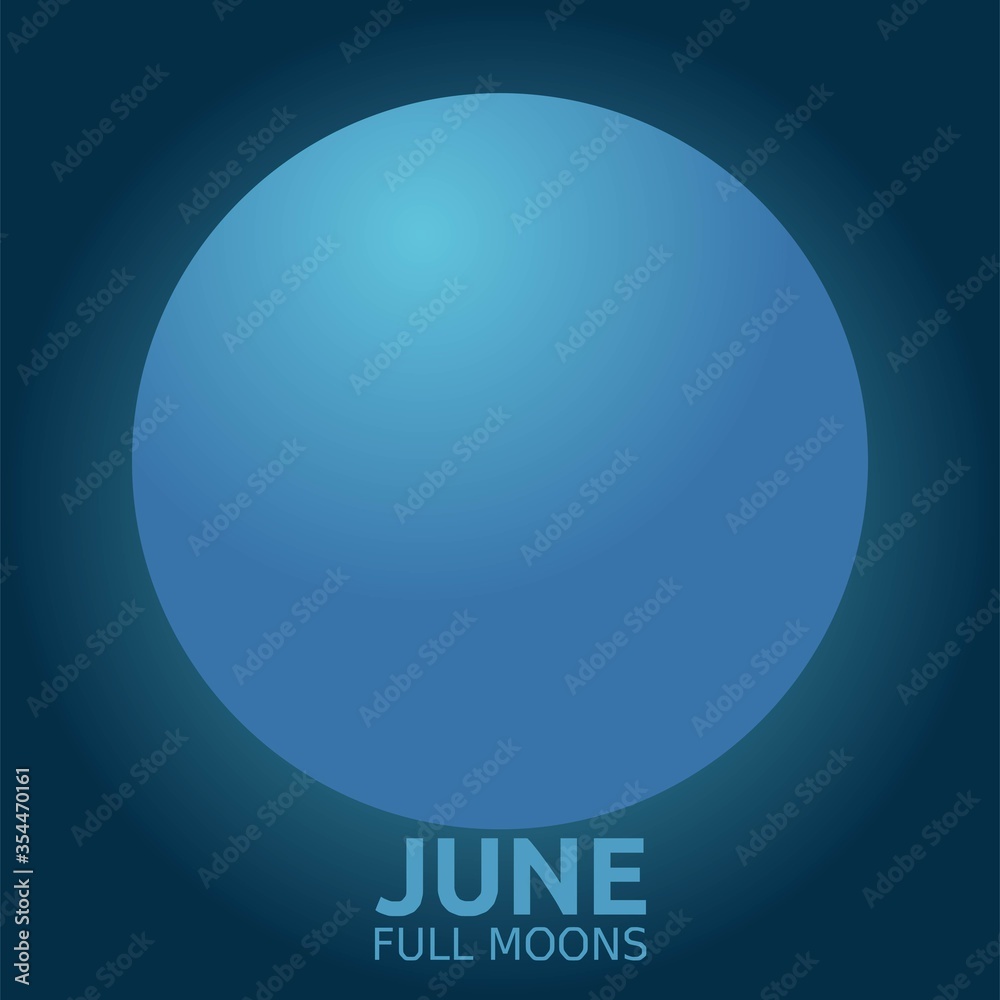 June full Moon Vector Illustration