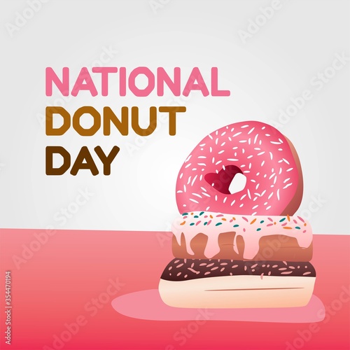 National Donut Day Vector Illustration 