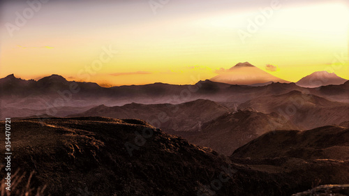 Sunset at the Cotopaxi volcanoe in Ecuador © Ramiro