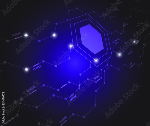 Digital image of light.Abstract futuristic hi-tech blue background. Abstract technology dark blue color background .Technology concept.