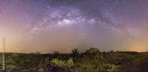 Milkyway galaxy stars view for cosmos background startrails