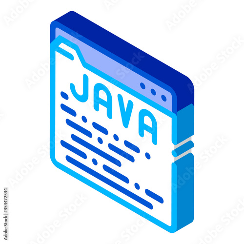 Coding Language Java System vector isometric sign. color isolated symbol illustration photo